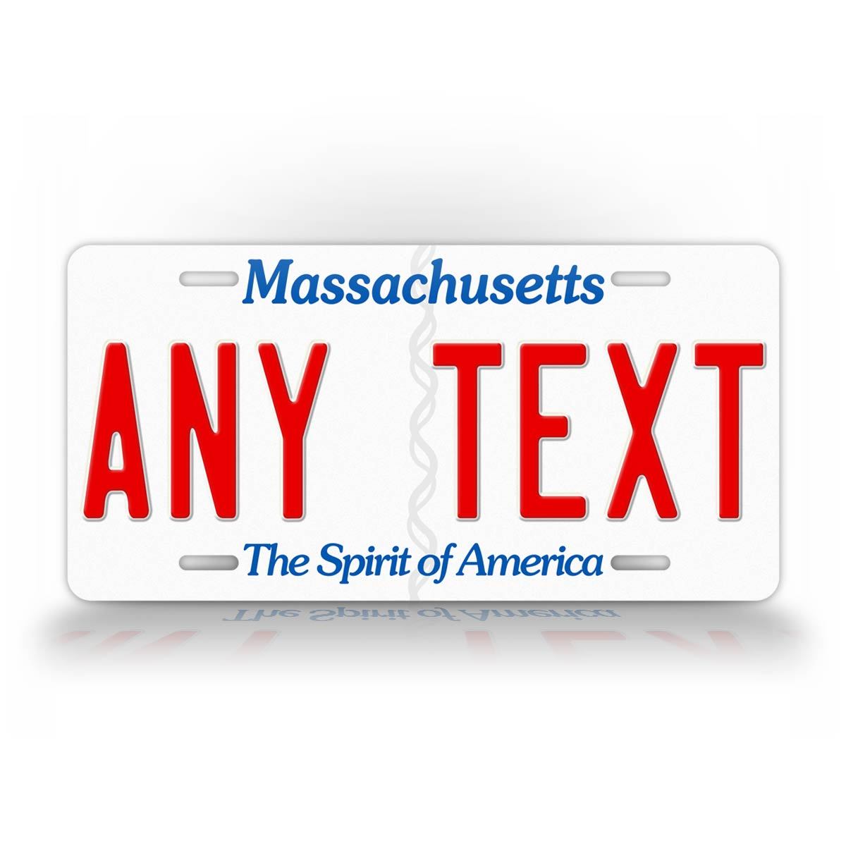 Massachusetts State License Plate Custom Text Auto Tag