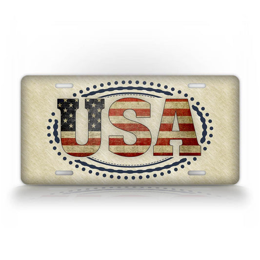 Americana USA Text License Plate