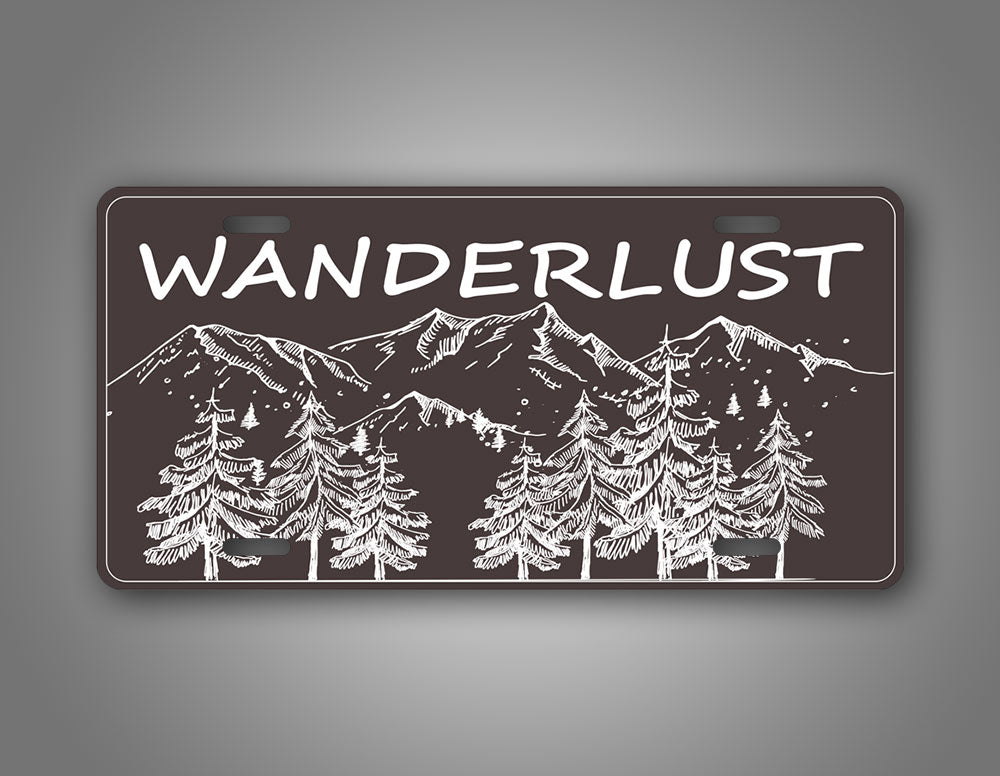 Wanderlust License Plate Adventurist Auto Tag