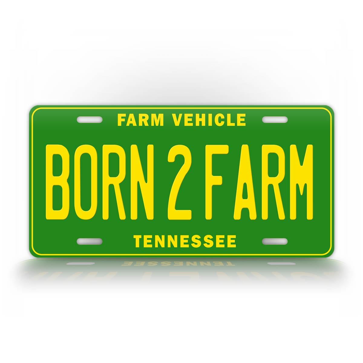 Custom State Born 2 Farm Auto Tag