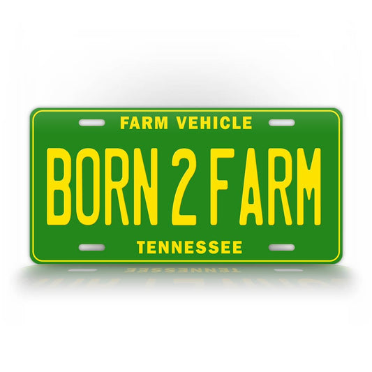 Custom State Born 2 Farm Auto Tag