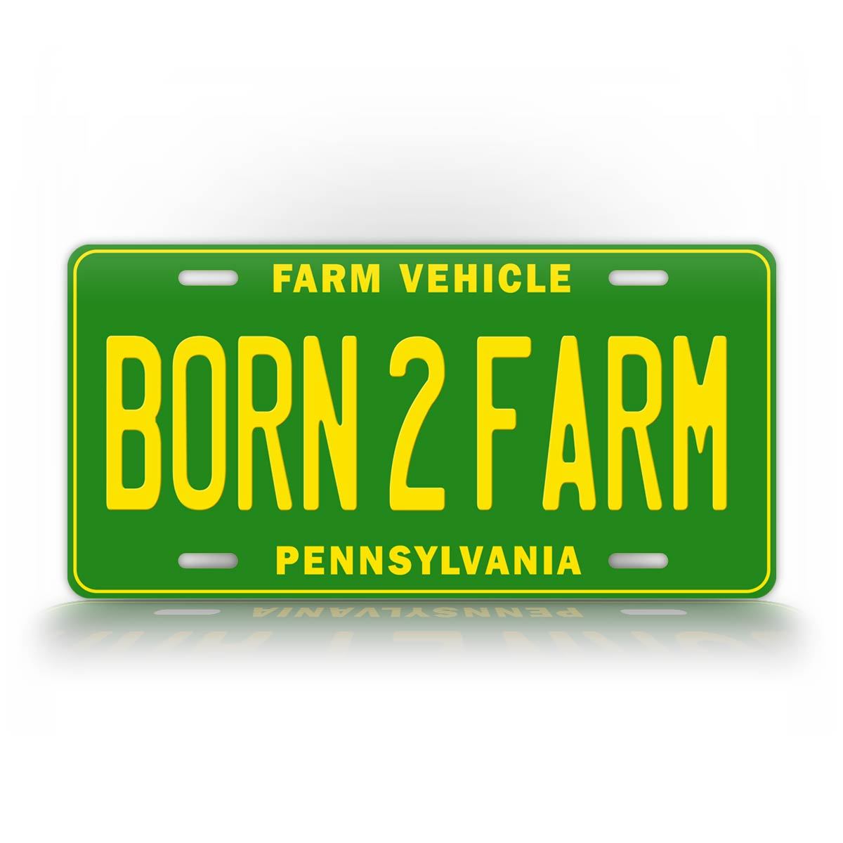 Custom State Born To Farm License Plate