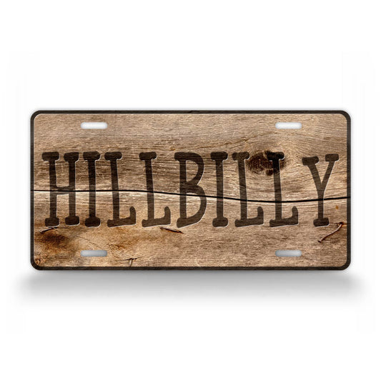 Rustic Style Wooden Hillbilly License Plate