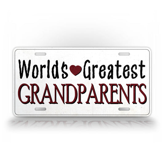Worlds Greatest Grandparents Cute License Plate