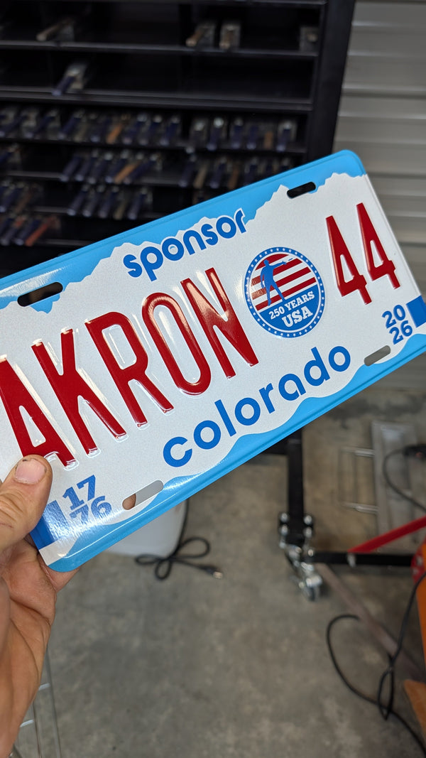 Bulk order: 20+ "Akron 44" Custom disc golf championship license plates