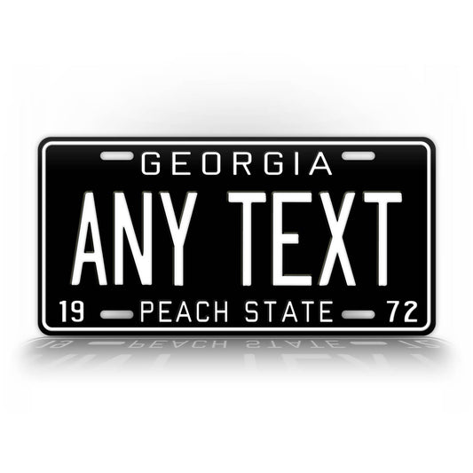 Personalized Blackout 1970s Georgia State License Plate