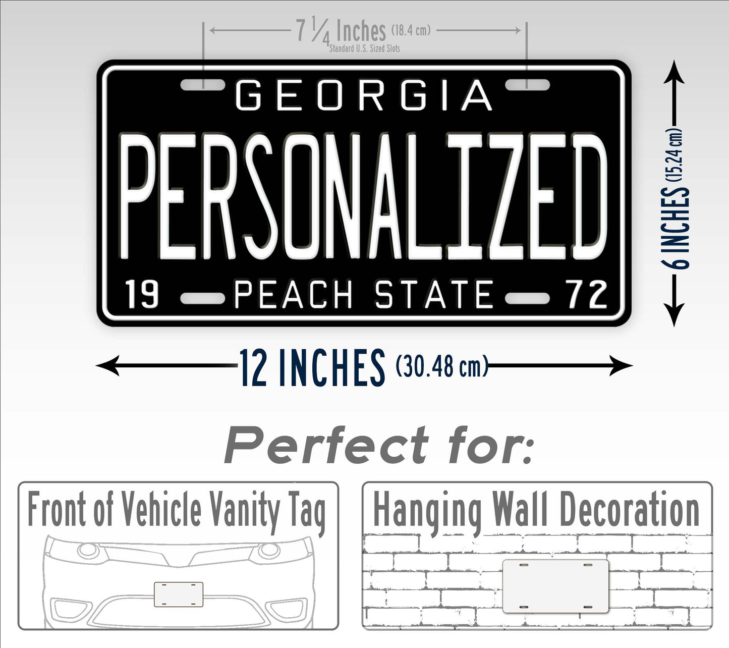 Personalized Blackout 1970s Georgia State License Plate