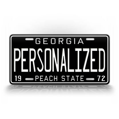Personalized Blackout 1970s Georgia State License Plate