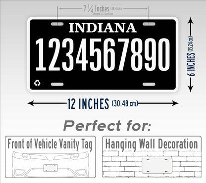 Blackout Indiana State Custom License Plate