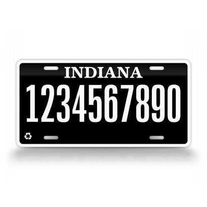 Blackout Indiana State Custom License Plate