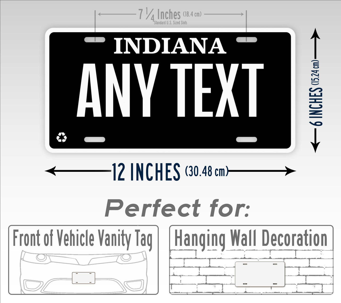 Blackout Indiana State Custom License Plate