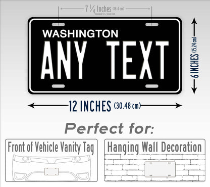 Washington State Custom Blackout License Plate