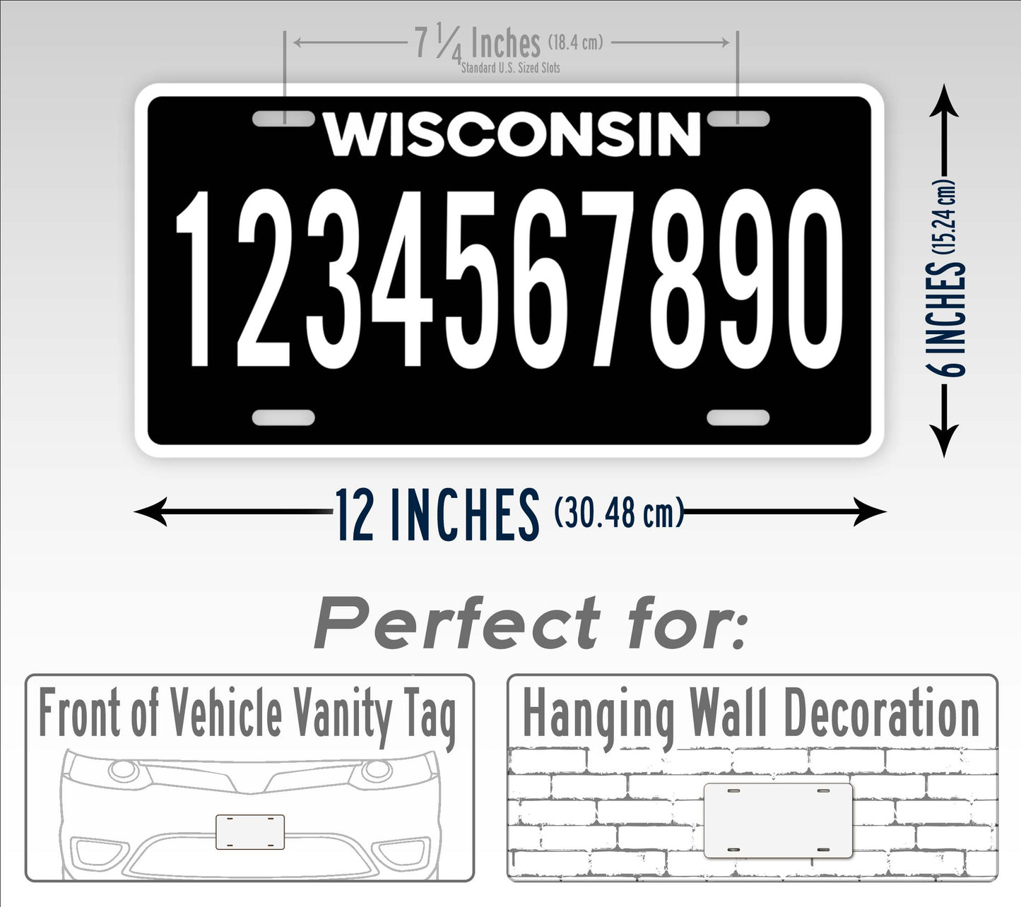 Personalized Wisconsin State Blackout License Plate