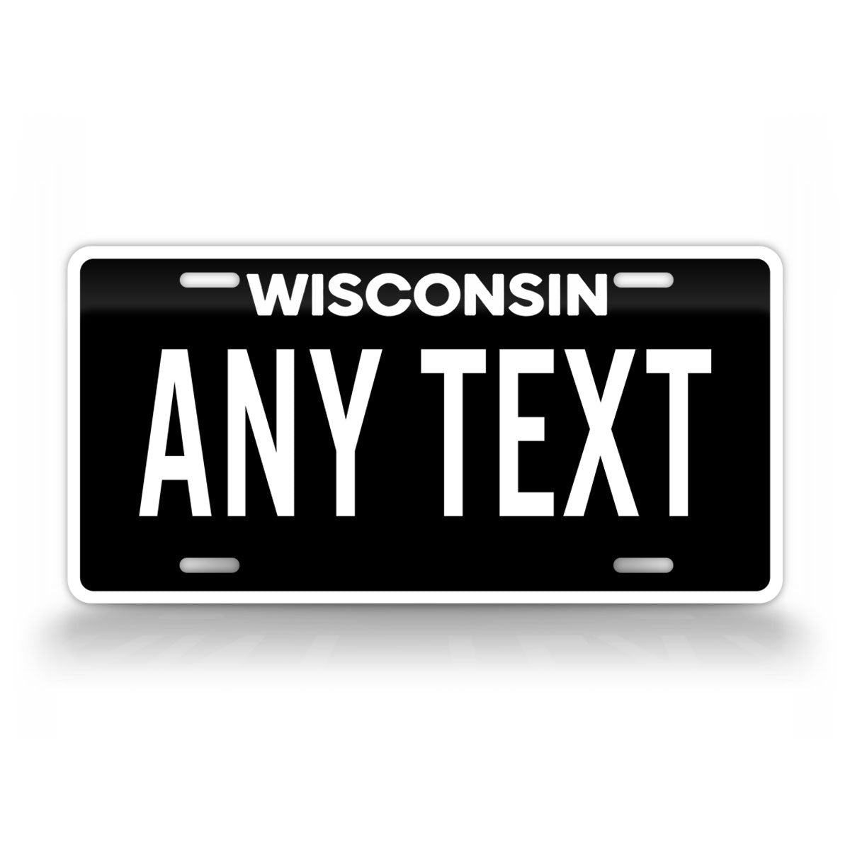 Personalized Wisconsin State Blackout License Plate