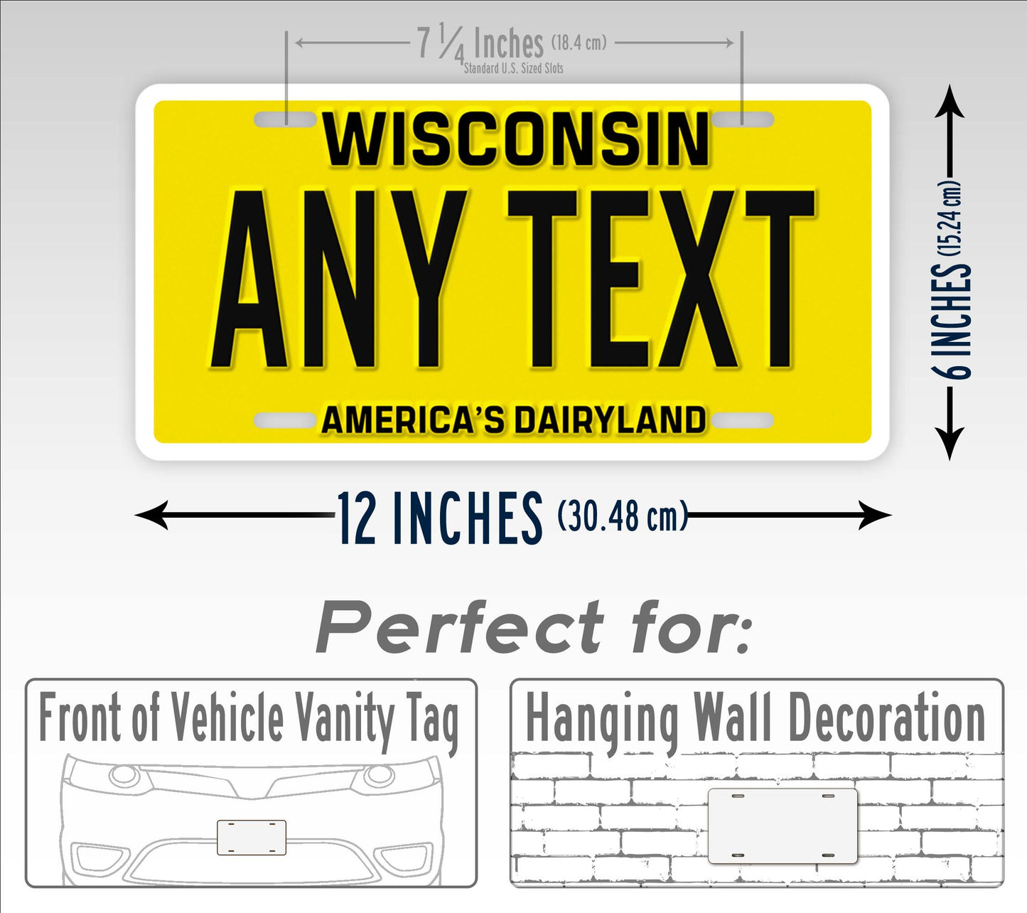 Wisconsin 2025 Yellow Custom License Plate