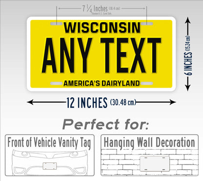 Wisconsin 2025 Yellow Custom License Plate