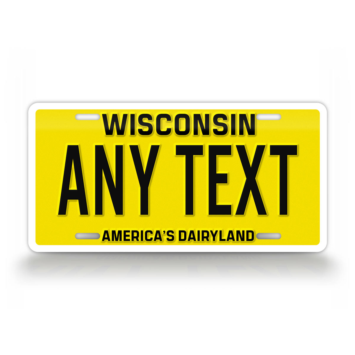 Wisconsin 2025 Yellow Custom License Plate