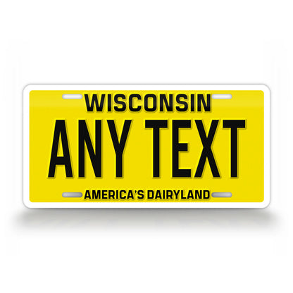Wisconsin 2025 Yellow Custom License Plate
