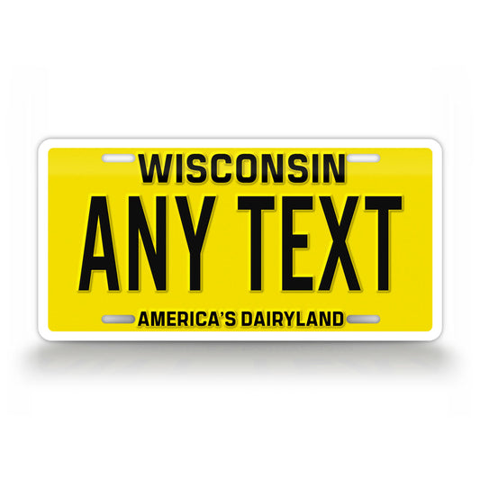 Wisconsin 2025 Yellow Custom License Plate