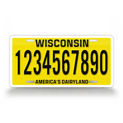 Wisconsin 2025 Yellow Custom License Plate