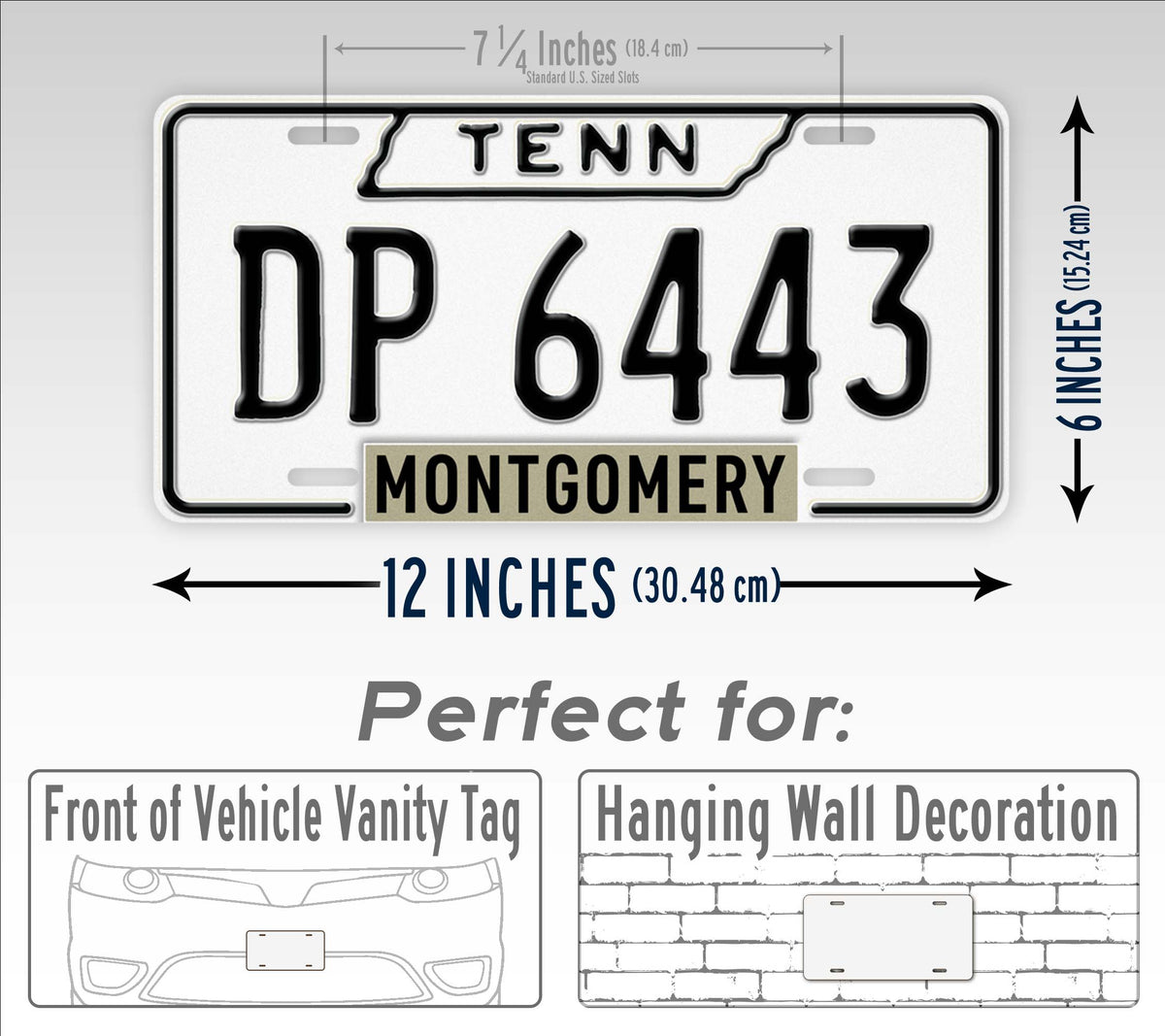 Custom Tennessee White-Black 1963 License Plate