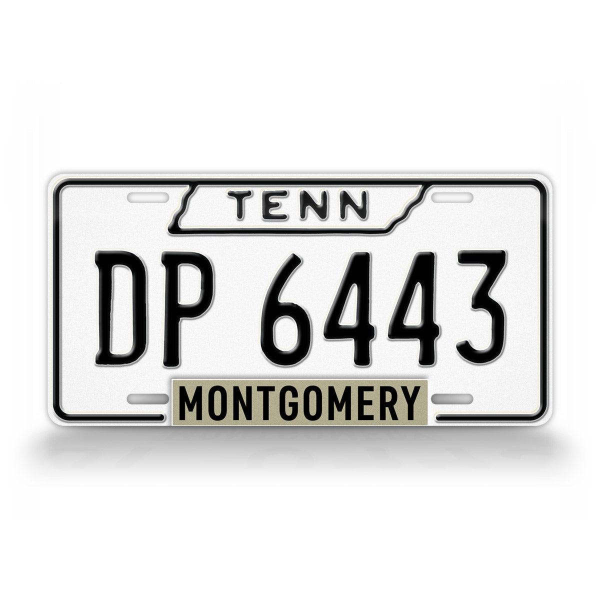 Custom Tennessee White-Black 1963 License Plate