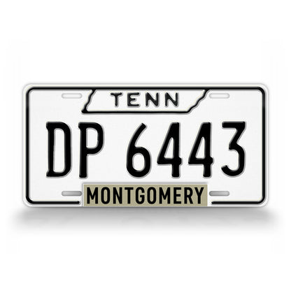 Custom Tennessee White-Black 1963 License Plate