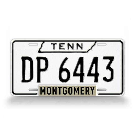Custom Tennessee White-Black 1963 License Plate