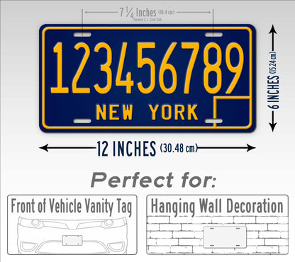 Personalized New York 1966-1972 Custom License Plate