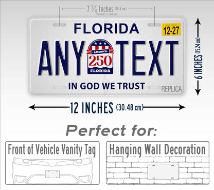 Personalized Florida America 250 License Plate
