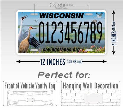 Wisconsin Saving Cranes State Custom License Plate