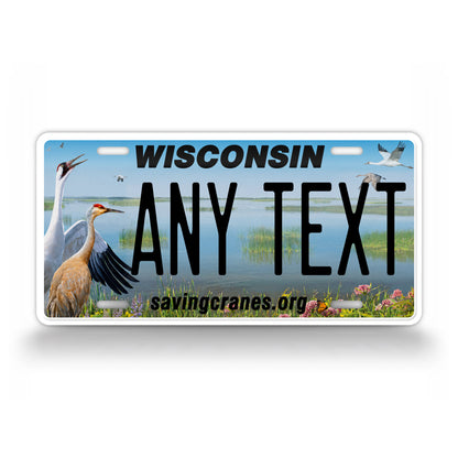 Wisconsin Saving Cranes State Custom License Plate