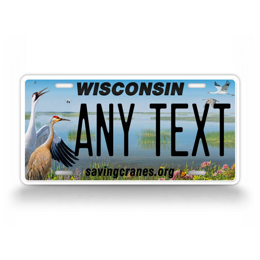 Wisconsin Saving Cranes State Custom License Plate