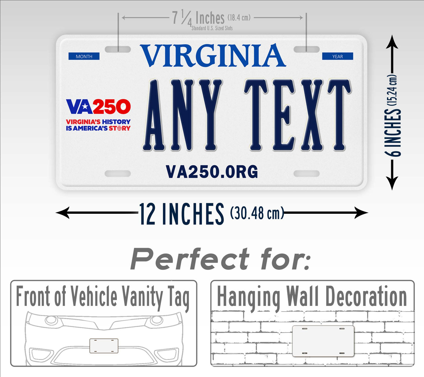 Personalized Virginia America 250 License Plate
