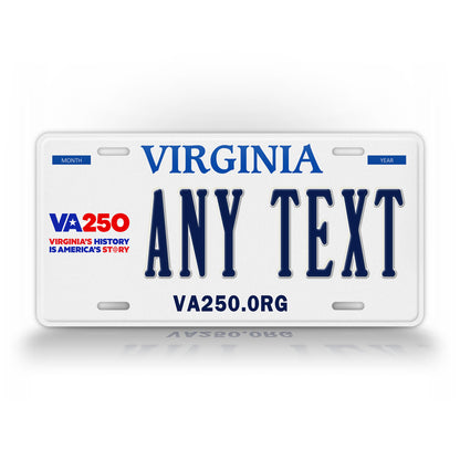 Personalized Virginia America 250 License Plate