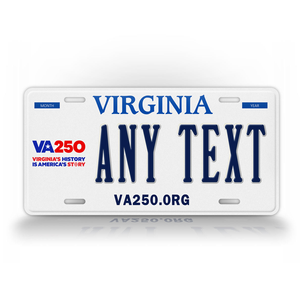 Personalized Virginia America 250 License Plate