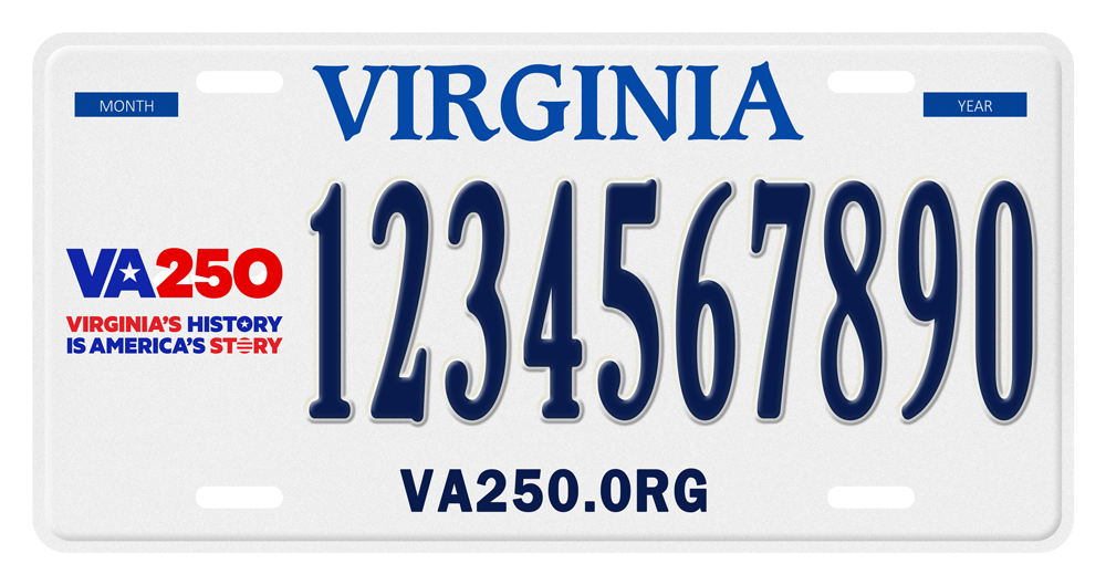 Personalized Virginia America 250 License Plate