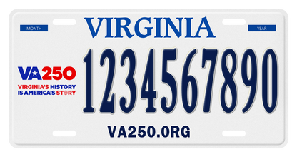 Personalized Virginia America 250 License Plate