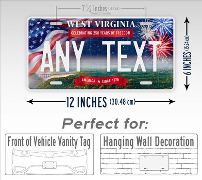Personalized West Virginia America 250 License Plate