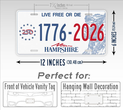 Personalized New Hampshire America 250 License Plate