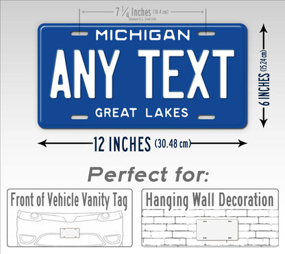 Michigan Retro Blue Great Lakes State License Plate