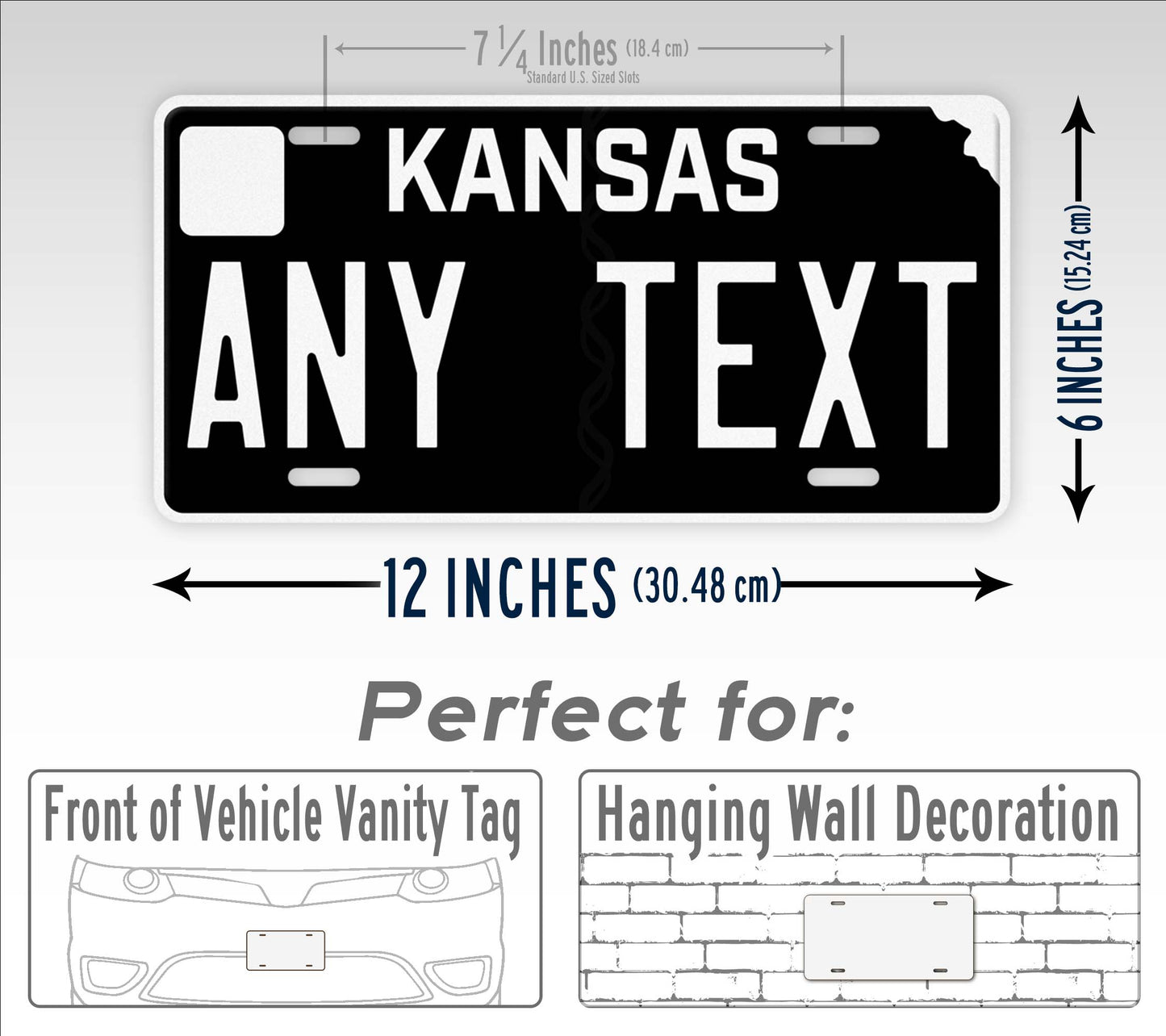 Personalized Kansas Blackout State Custom License Plate