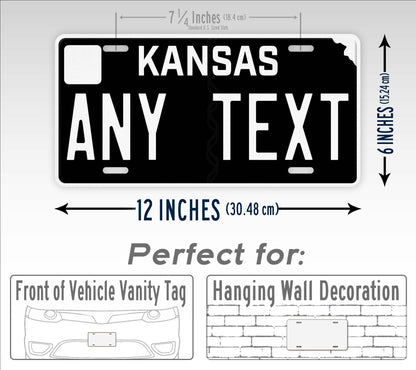 Personalized Kansas Blackout State Custom License Plate
