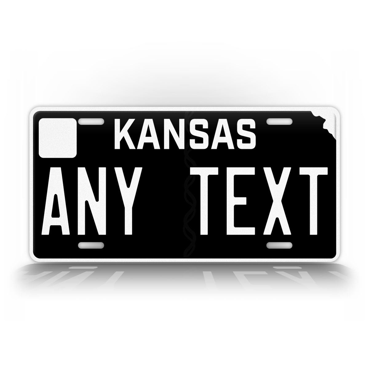 Personalized Kansas Blackout State Custom License Plate
