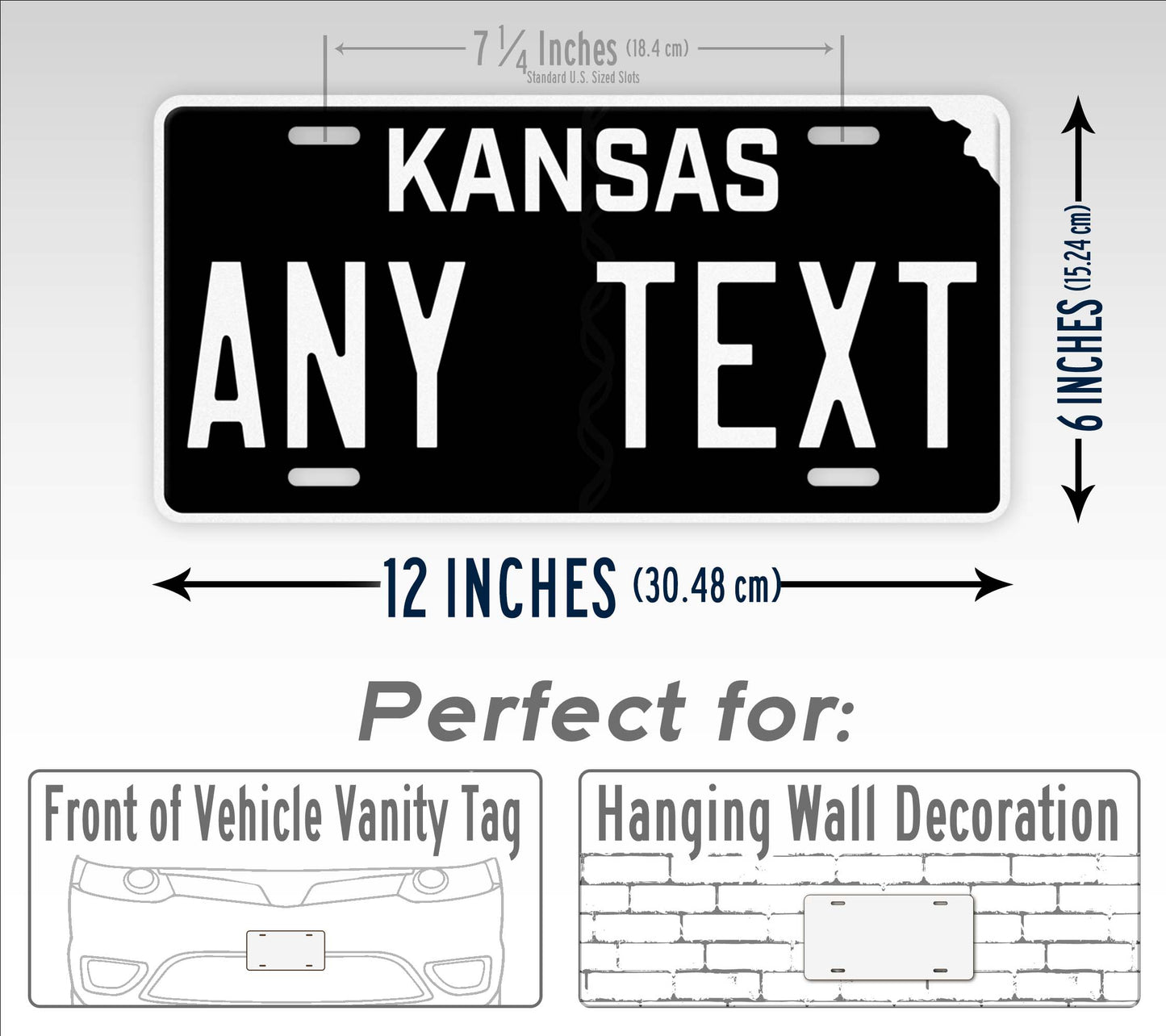 Personalized Kansas Blackout State Custom License Plate