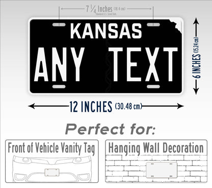 Personalized Kansas Blackout State Custom License Plate