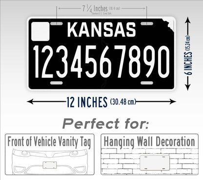 Personalized Kansas Blackout State Custom License Plate