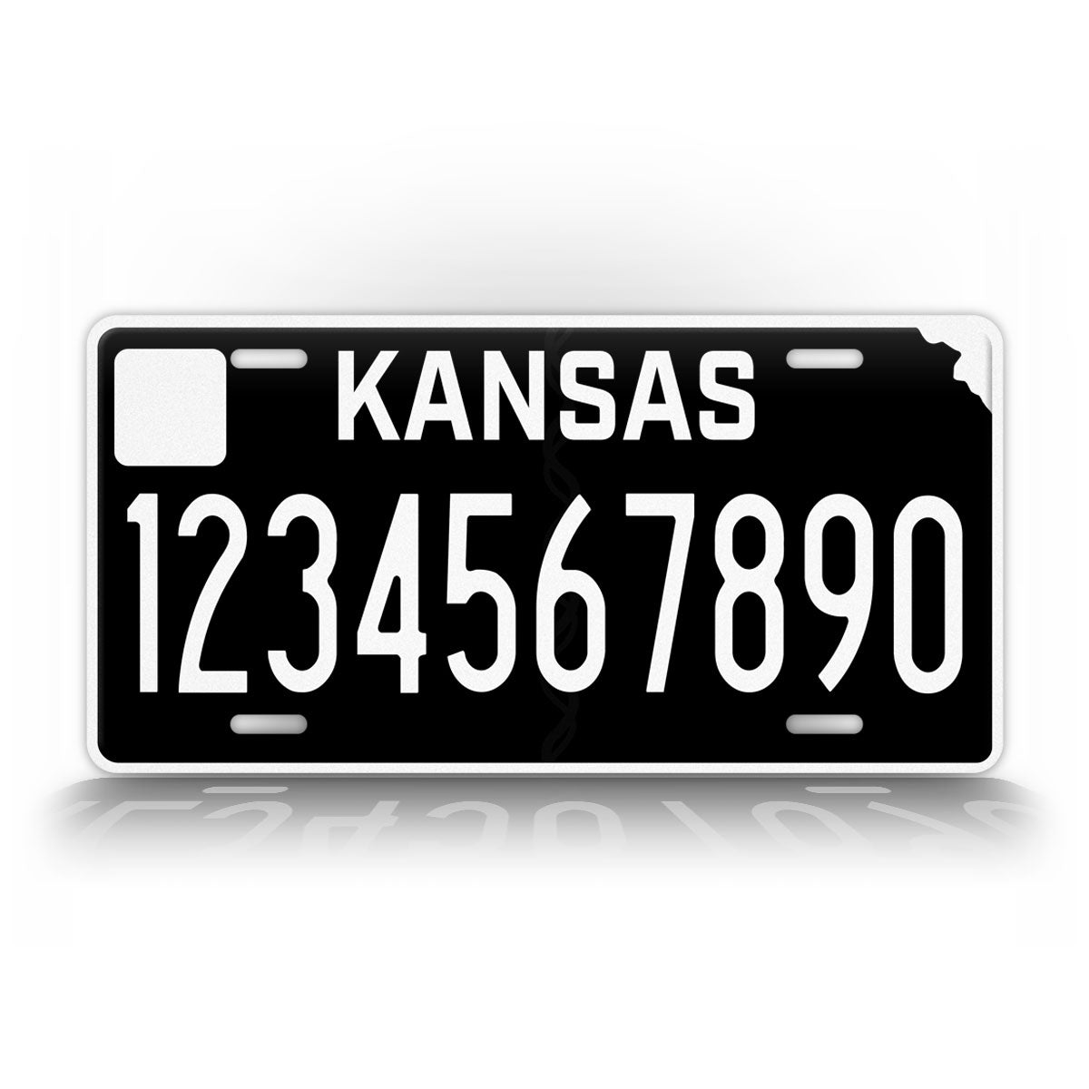 Personalized Kansas Blackout State Custom License Plate