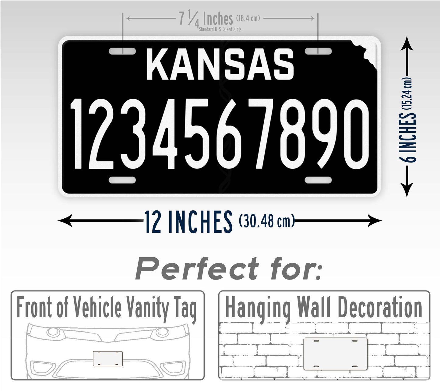 Personalized Kansas Blackout State Custom License Plate