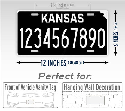 Personalized Kansas Blackout State Custom License Plate